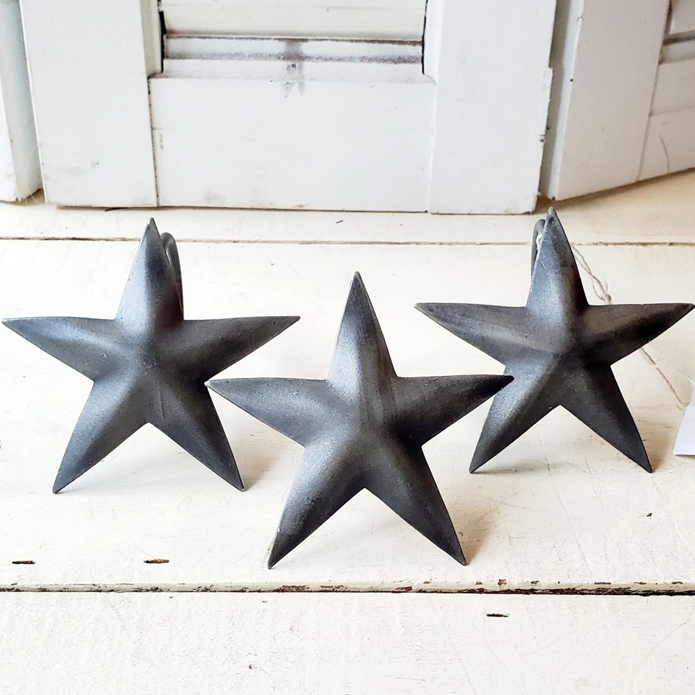 🎀3/$10🎀Rustic Metal Star Shower Curtain Hooks